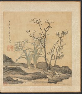 Narzissen und kahle Bäume von Chen Hongshou