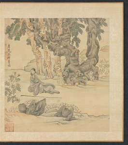 Gemälde nach alten Meistern: Porträt von Zhongqing in einer Landschaft, 1598-1652 von Chen Hongshou