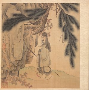 Gelehrter mit Stab und Pinsel von Chen Hongshou