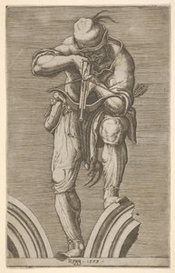 Ein Mann, der eine Armbrust schießt von Cherubino Alberti
