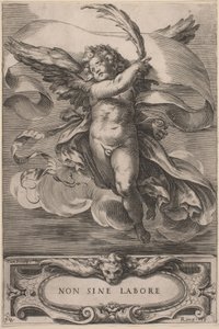 Eine allegorische Figur: Non sine labore