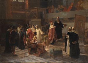 Ludovico il Moro besucht Leonardo da Vinci im Refektorium des Klosters Santa Maria delle Grazie