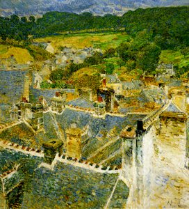 Dächer, Pont-Aven, Bretagne von Childe Frederick Hassam