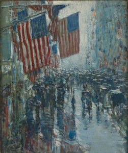 Regentag auf der Fifth Avenue von Childe Hassam