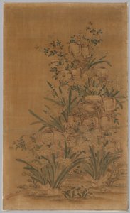 Kesi-Panel: Felsen und Narzissen von China, Qing dynasty