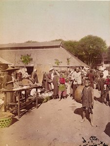 Ein Markt in Tonkin, ca. 1899-1900 (Farbfoto) von Chinese School