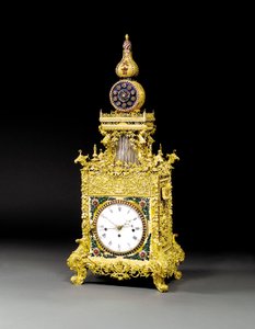 Sehr seltene Ormolu-Musikautomatentischuhr mit Pasteinlagen, wahrscheinlich Guangzhou (ca. 1790)