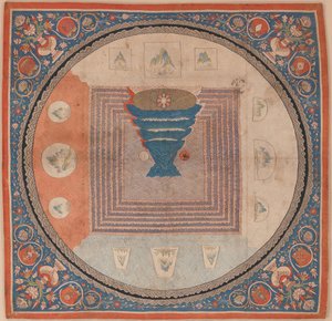 Kosmologisches Mandala mit dem Berg Meru von Chinese School