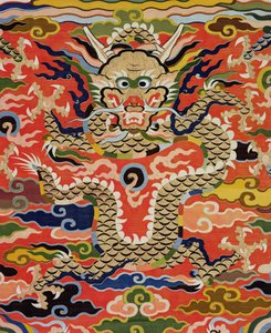 Detail eines Stoffes mit fünf Drachen Kossu, Wanli-Periode, 1573-1619 (Seide) von Chinese School