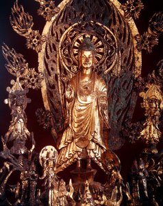 Detail eines Altars, der Buddha Maitreya gewidmet ist, 524 von Chinese School