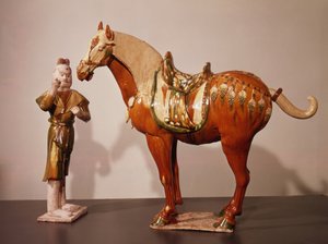 Pferd und Stallbursche, Tang-Dynastie (618-907)