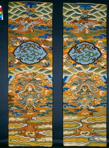 Kesi (k’o-ssu) Wandteppich Stuhlplatten von Chinese School