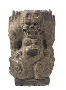 Hockender Wächterdämon, Provinz Hebei, Periode der Teilung, 550-577