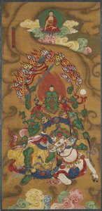 Der buddhistische Wächter Mahabala, aus einem buddhistischen Land- und Wasser-Ritualset von Chinese School