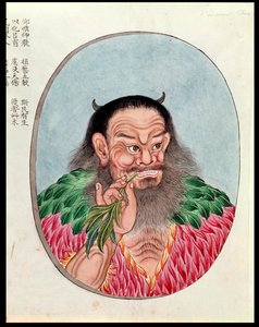 Der legendäre Kaiser Shen-Nung, Illustration aus einem Pen Tsao, 18.-19. Jahrhundert von Chinese School