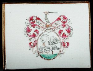 Deckel einer Wappenschnupftabakdose (Porzellan) von Chinese School Chinese School
