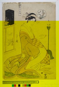 Schönheiten der Gewächshäuser als die sechs Dichter (Seiro bijin rokkasen). ca. 1794-1795 (Holzschnitt auf Papier) von Chobunsai Eishi