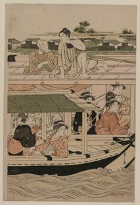 Bootsfahrt auf dem Sumida-Fluss, späte 1780er