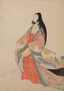 Hofdame, Tafel aus dem Album: Sechsunddreißig Dichterinnen / Nishiki-zuri onna sanju rokkasen e-zukushi