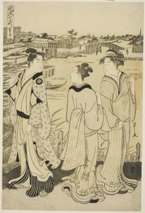 Ono no Komachi im Seki-Tempel, aus der Serie Die modischen sieben Komachi von Chobunsai Eishi