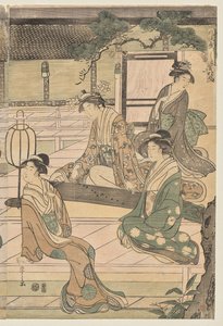 Das Matsukaze-Kapitel der Geschichte von Genji (aus der Serie Die Geschichte von Genji in eleganter moderner Kleidung) von Chobunsai Eishi