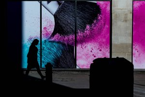 Bunte Stadtsilhouette