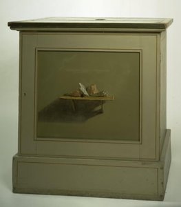 Konsolenschrank mit gemaltem Motiv, Regal mit Steinen