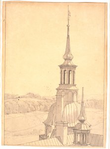 Einer der kleinen Türme auf Schloss Frederiksborg von Christen Købke