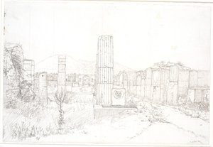 Teil des Forums in Pompeji von Christen Købke
