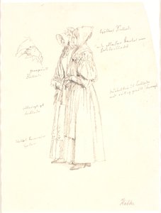 Studiezeichnung für die Frauenfiguren im Gemälde, Aussicht von Dosseringen bei Sortedamssøen nach Østerbro