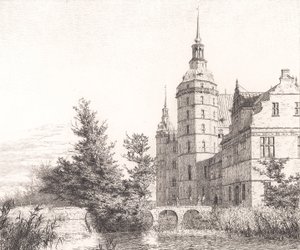 Frederiksborg Slot. Partie bei der Münzbrücke von Christen Købke
