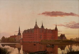 Frederiksborg Slot bei Abendbeleuchtung