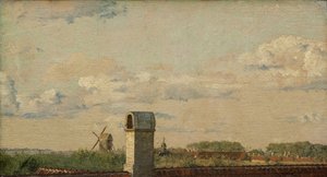 Blick aus einem Fenster in Toldbodvej in Richtung Zitadelle in Kopenhagen, um 1833