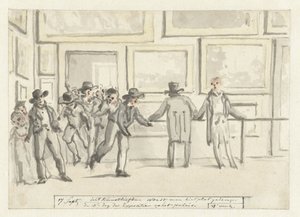 Besucher auf der Kunstausstellung in Amsterdam im Jahr 1808