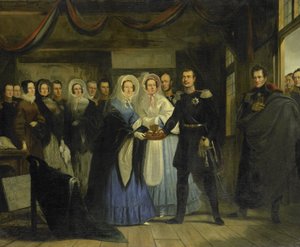 Die Prinzessin von Oranien empfängt Alexander II. (1818-1881), Großherzog und Thronfolger von Russland, im Haus von Zar Peter in Zaandam, 17. April 1839