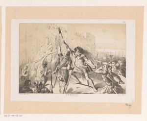 Claudius Civilis stürmt das römische Lager Vetera von Christiaan Lodewijk van Kesteren