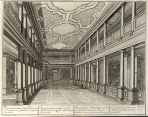 Bibliothek aus: Das Gebäude der Kaiserlichen Akademie der Wissenschaften, 1741 von Christian Albrecht Wortmann