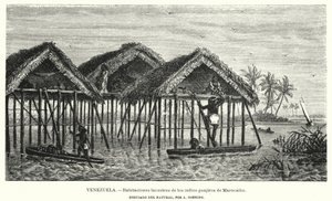 Pfahlbauten der Wayuu (Guajiro) Indianer, Maracaibo, Venezuela von Christian Anton Goering