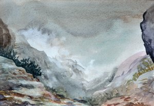 Tal im Nebel, 2015 von Christian Furr