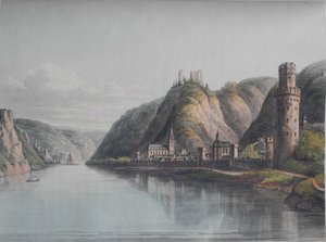 Ansicht von Oberwesel. Aus: Eine malerische Tour entlang des Rheins von Mainz bis Köln, 1820 von Christian Georg Schütz the Younger