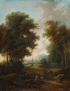 Waldlandschaft mit Bildstock von Christian Hilfgott Brand