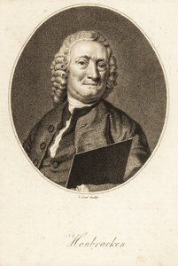 Ovales Porträt von Arnold Houbracken, niederländischer Maler und Biograf der Maler des Goldenen Zeitalters der Niederlande von Christian Josi