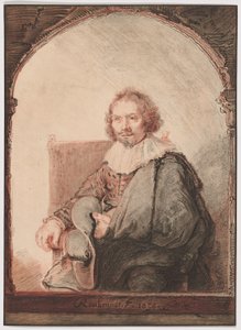 Porträt eines Mannes in einem Sessel, aus der Sammlung von Nachahmungen von Zeichnungen nach den Hauptmeistern der holländischen und flämischen Schule