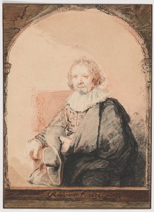 Porträt eines Mannes in einem Sessel, aus der Sammlung von Imitationen von Zeichnungen nach den Hauptmeistern der Holländer und Flamen von Christian Josi