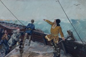 Leiv Eiriksson entdeckt Amerika von Christian Krohg
