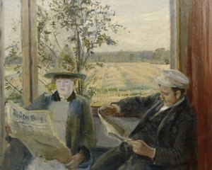 Oda Krohg liest Verdens Gang von Christian Krohg