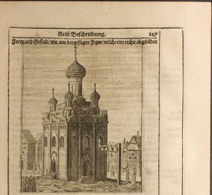 Kathedrale im Moskauer Kreml, Illustration aus Reisen zum Großherzog von Moskau von Christian Lorenzen Rothgiesser