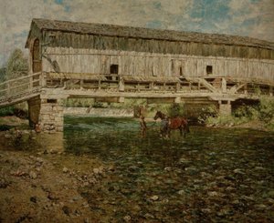 Die gedeckte Ilmbrücke in Buchfart bei Weimar von Christian Rohlfs