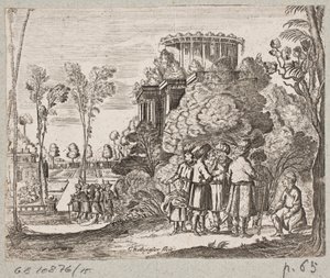 Illustration zu Adam Olearius, „Persianischer Rosenthal von einem sinnreichen Poeten Schich Saadi [...]“, Schleswig 1660 von Christian Rothgiesser