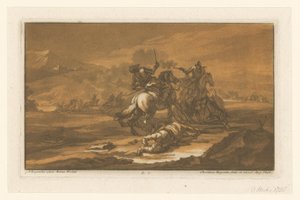 Kampf zwischen Reitern in Rüstung von Christian Rugendas
